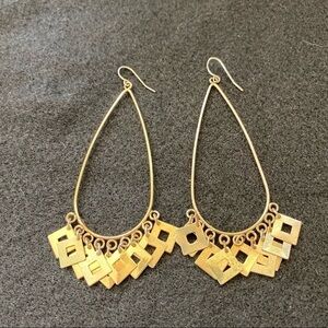 Silver long earrings with squares